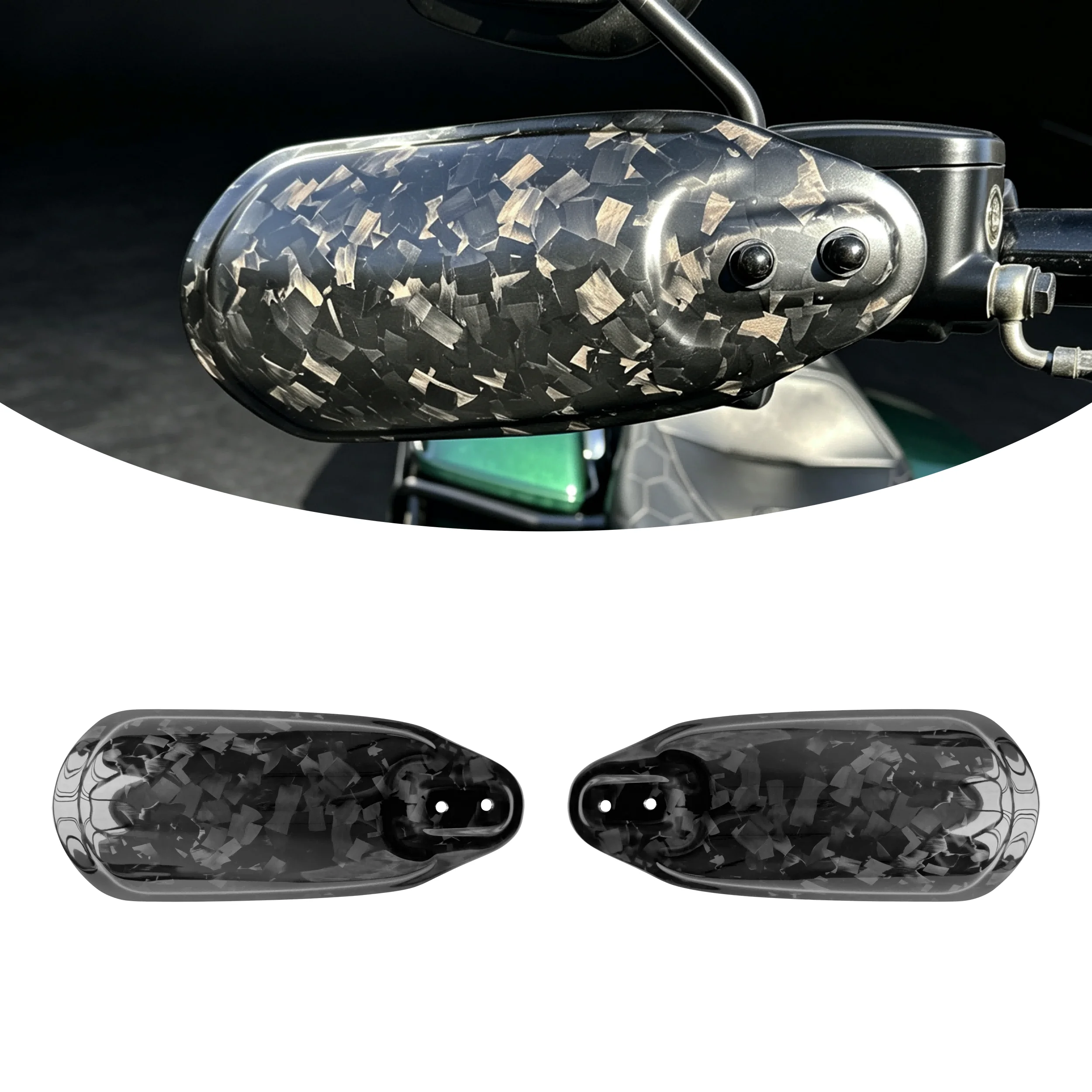 Motorcycle Forged Real Carbon Fiber Hand Guard Handlebar Wind Deflector Protector for Harley Softail Street Bob(FXBB)2018-2020