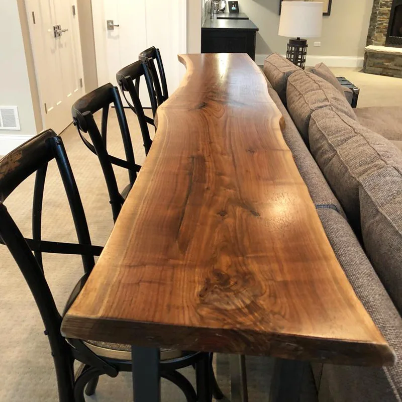 Bar table Solid wood table and chair combination Commercial bar counter Household balcony against
