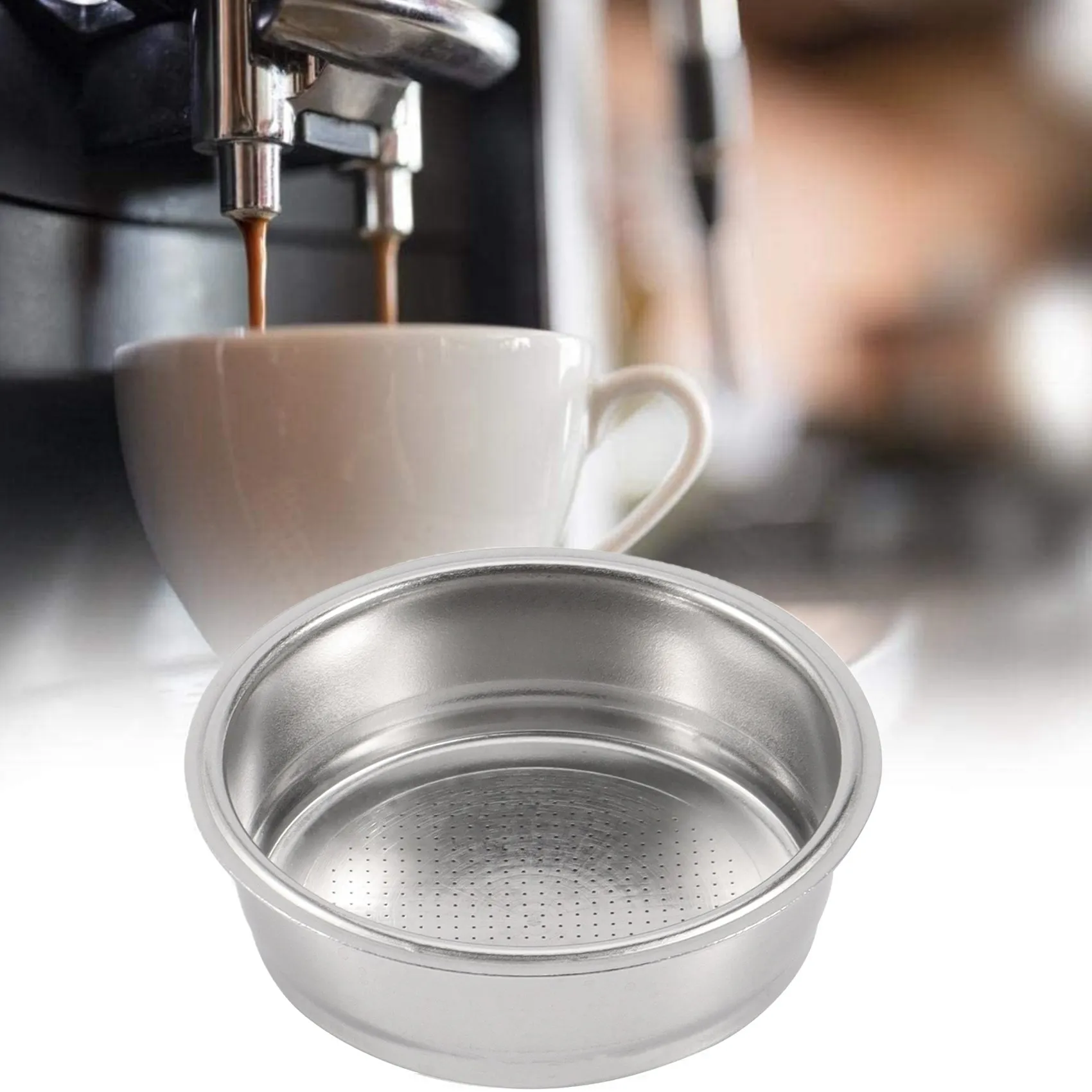 Coffee Filter,51mm Stainless Steel Coffee Filter Cup Basket,Non-Pressure Coffee Maker Filters,Coffee Machine Accessory A