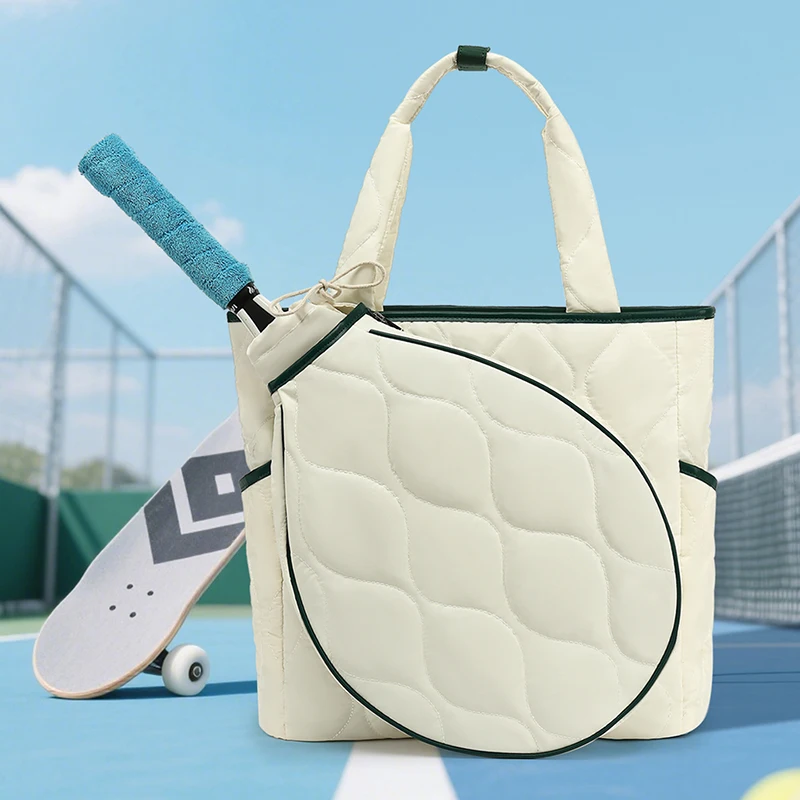 

Women Tennis Racquet Tote Bag Large Capacity Nylon Badminton Squash Pickleball Padel Sport Bag Portable Tennis Handbag Accessory