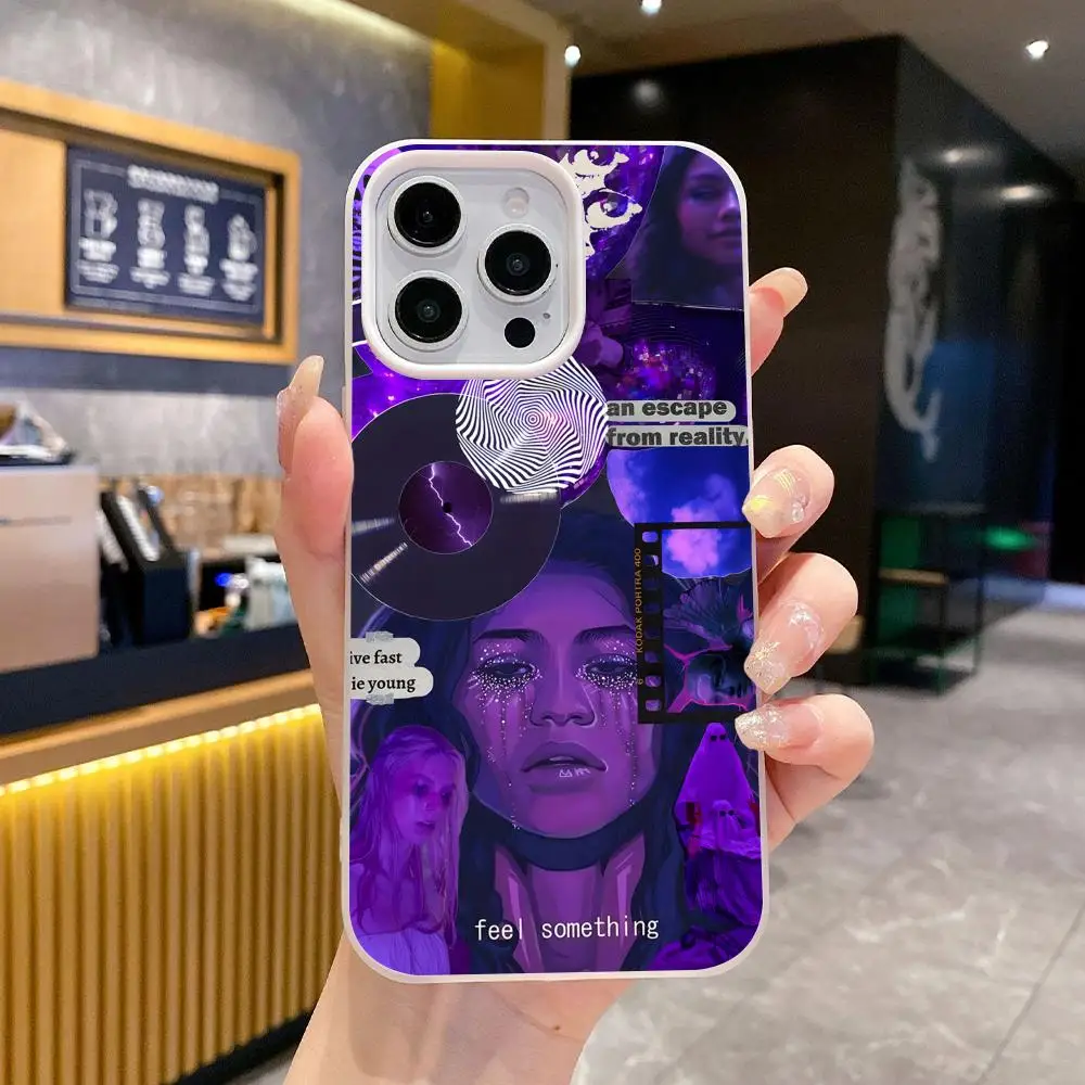 Coque de téléphone Fashion Euphoria pour iPhone 17 16 15 14 13 12 11 Air Pro Max Plus, double couche en gelée, blanche