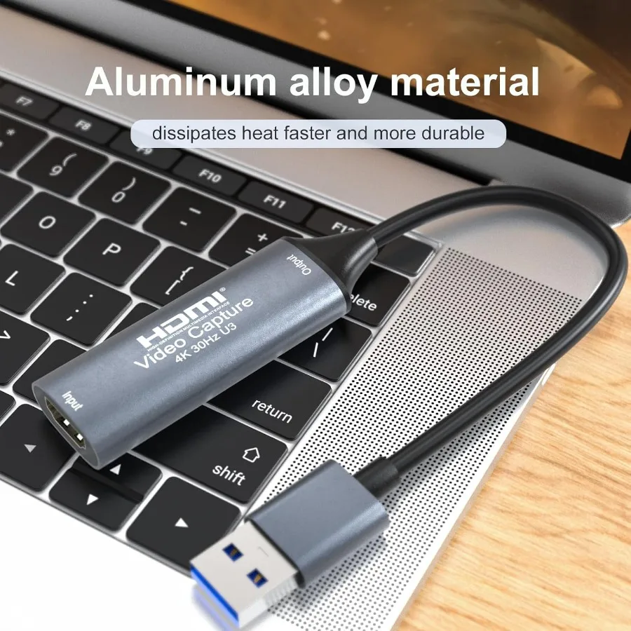4K USB3.0/ Type-C Video Capture Card HDMI-Compatible Grabber Recorder For PS4 Game DVD Camcorder Camera Recording Live Streaming