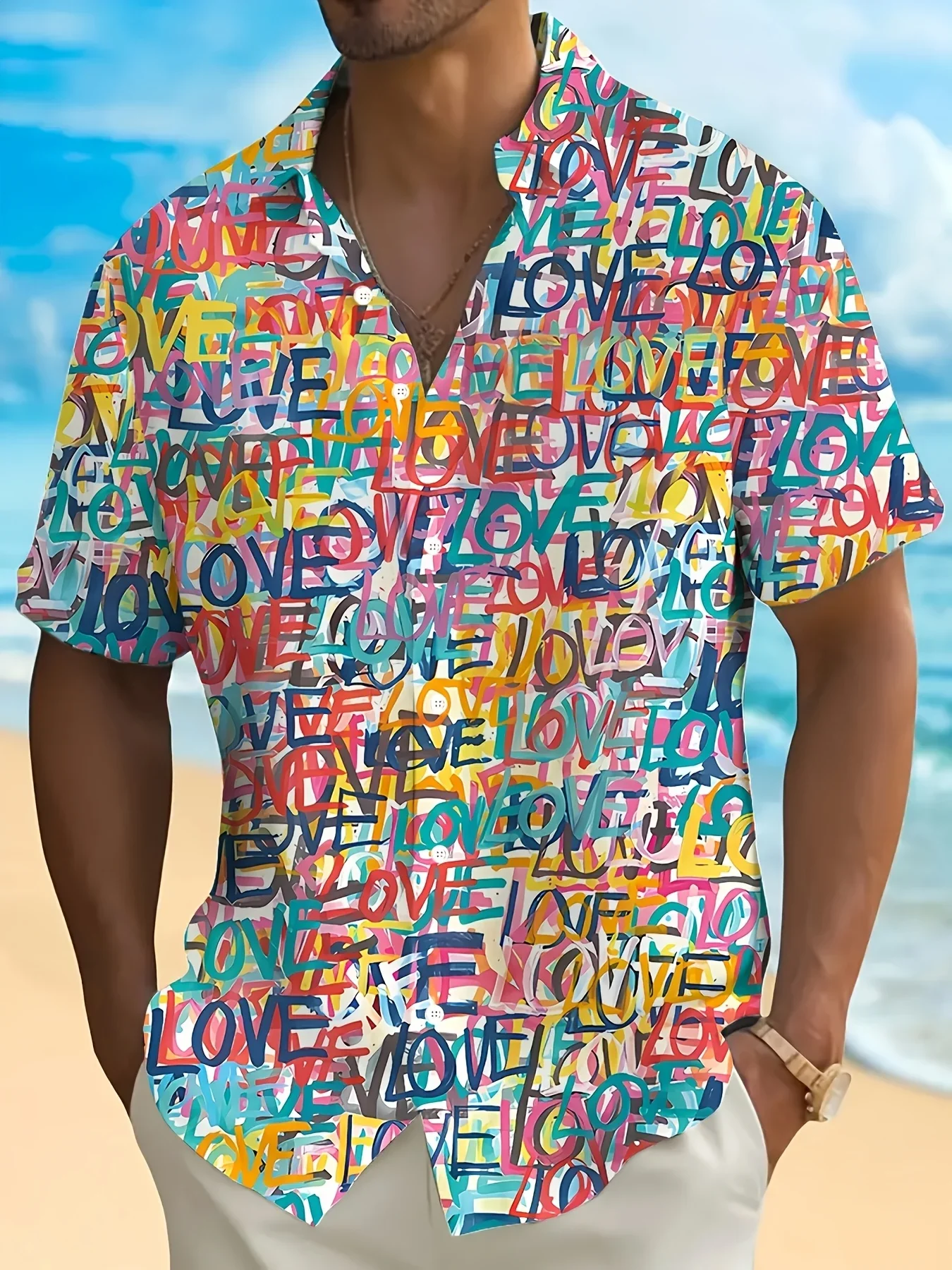 

Summer High Street Streetwear Print Men's Hawaiian Shirt Man Short Sleeve Loose Casual Fashion Beach Party Wear