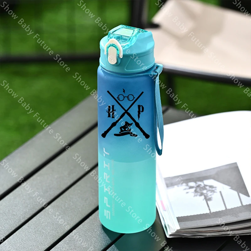 Botellas de Agua Deportivas de 800 ml para Adultos, Botella Esmerilada con Diseño de Anime y Dibujos Animados de Harry Potter, Jarras para Gimnasio y Actividades al Aire Libre, Taza para Beber para Niños y Niñas