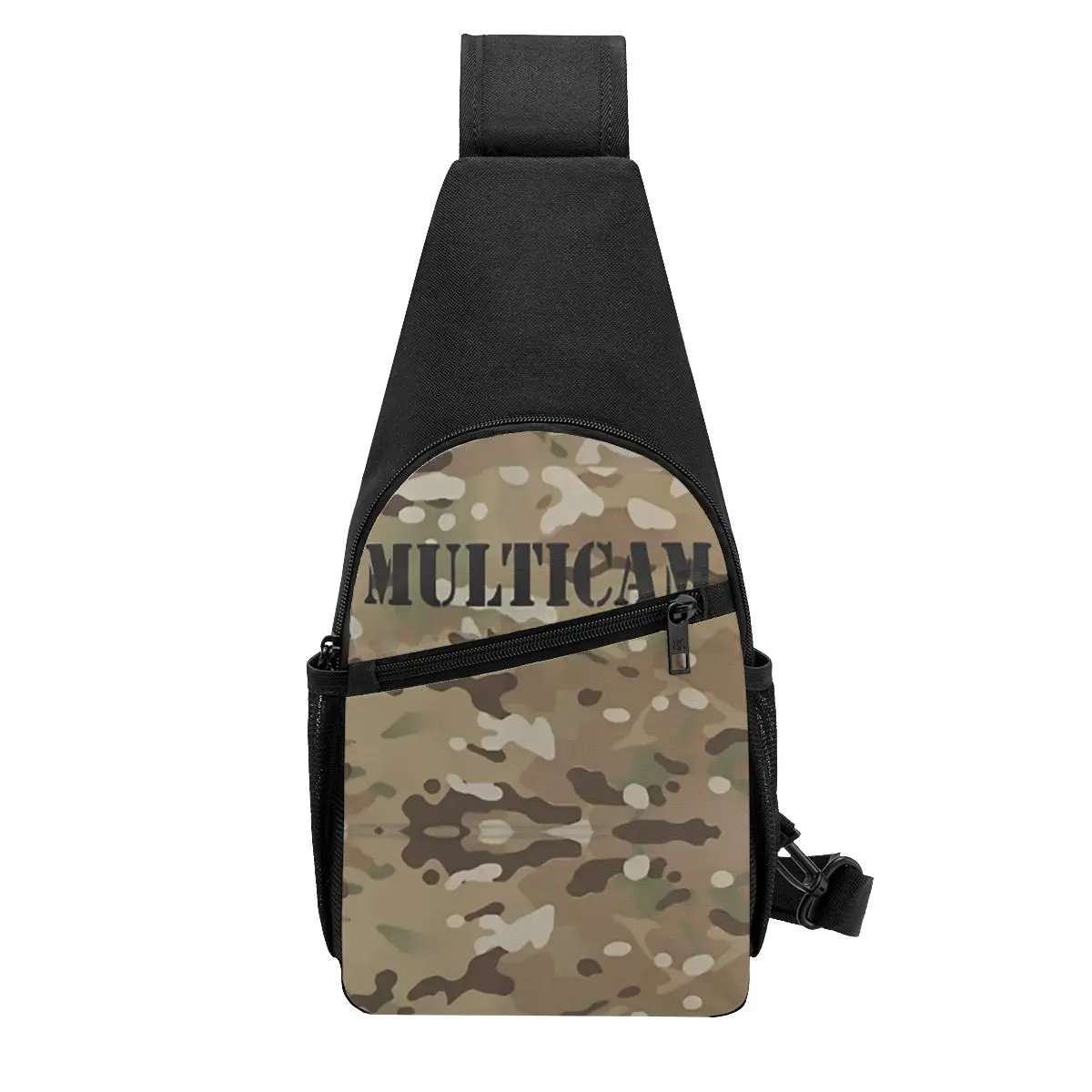 Multicam Military Trout Camo Chest Bag Men Sling Crossbody Backpack Chest Bag Traveling Hiking Daypack Shoulder Bag