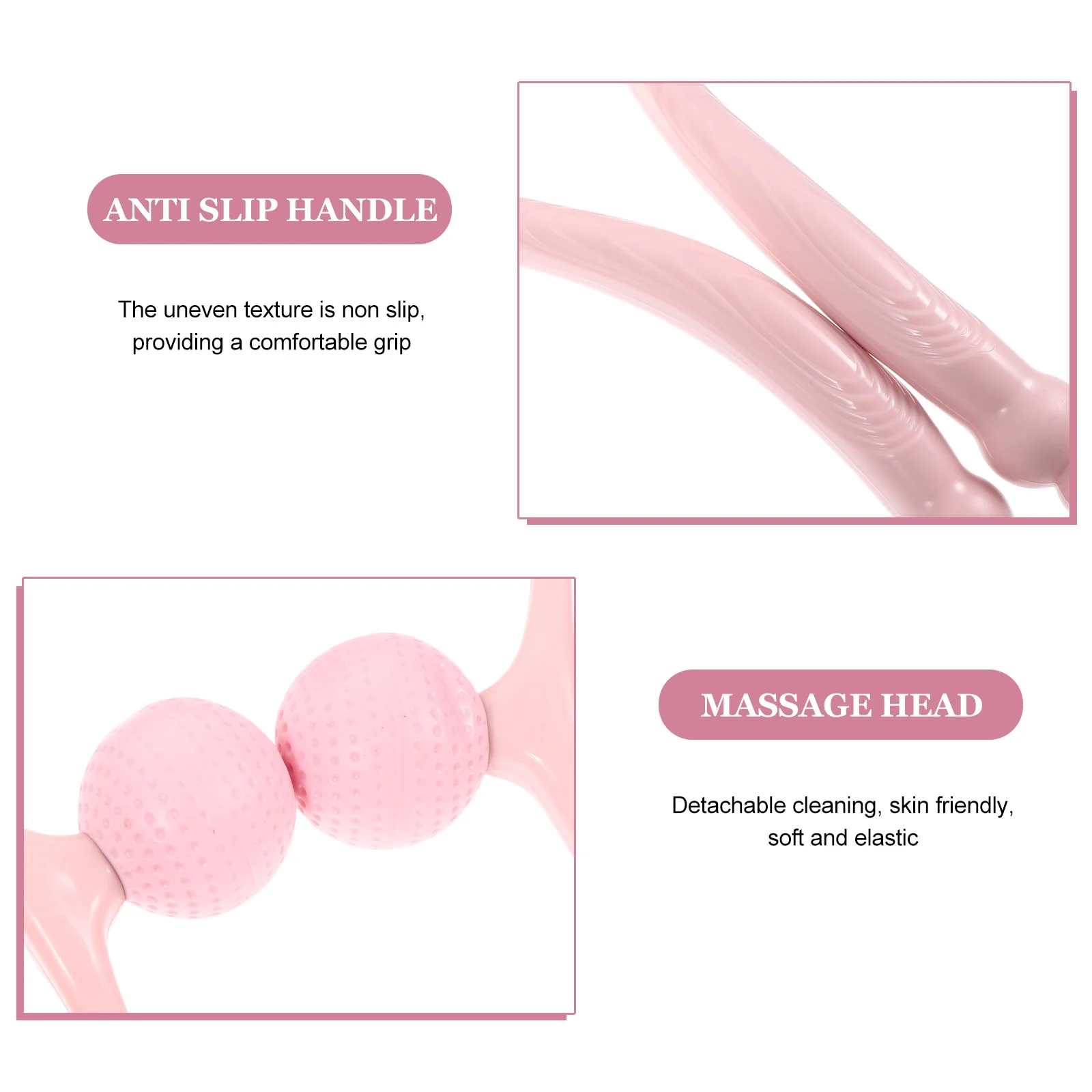 

Ручной розовый массажер для шеи, эргономичный массажный ролик для плеч, облегчение боли, домашний офис, дорожный массажер для шеи, инструмент для самомассажа