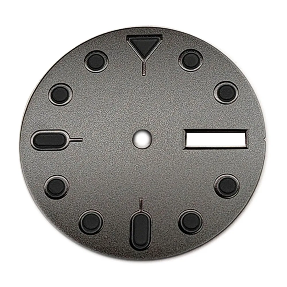 28.5mm Black Watch Dial for NH35 NH36 Movement Watch Face PU Index Dual Calendar Green Luminous Dial Accessories