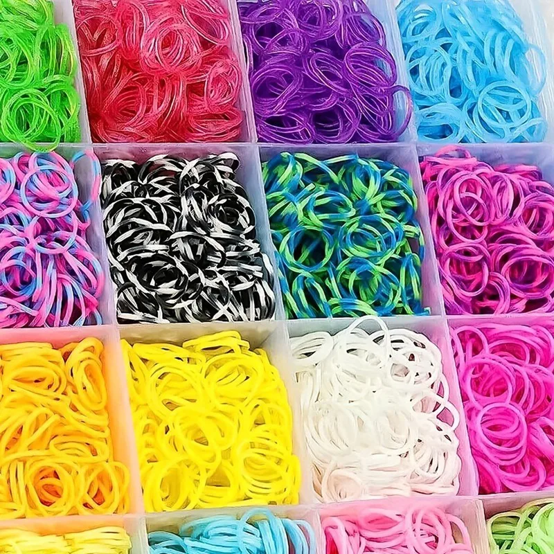 DIY Handmade Rubber Bands Weaving Tool Box Bracelet Kit Toys For Knitting Elastic Art Crafts Beaded Toys Girls