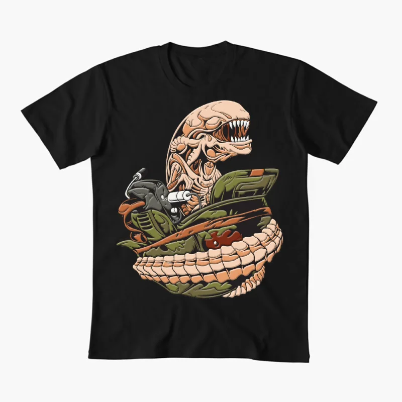

XENO MARINE Sci-Fic Alien Gift T-Shirt Weyland Horror movie Xenomorp 100% cotton Short Sleeve Graphic clothes All size tops