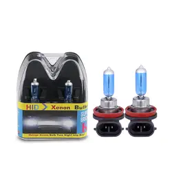 H11 Light Bulbs Car Accsesories 12V 55W H11 Halogen White Light Bulbs Fog Lights 6000K Super Brights Lamps Car Headlights 1 Pair