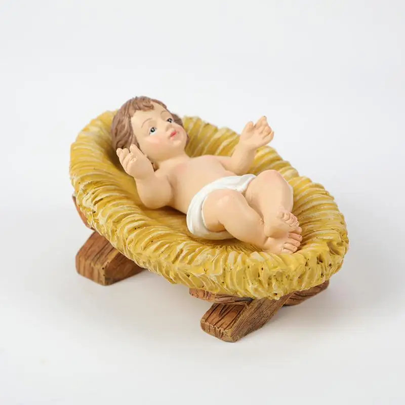 Baby Jesus In Manger Figurines Resin Baby Jesus Christ In Manger Figurines Christmas Holy Baby Nativity Scene Set