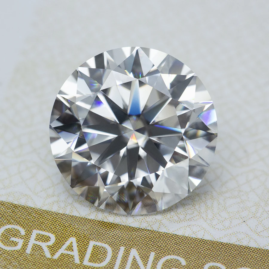 Superweißer D-Farb-Moissanit-Diamanttester mit losem Stein, 0,1–20,0 ct, 3EX Rundschliff, mit GRA-Zertifikat – Detail 9