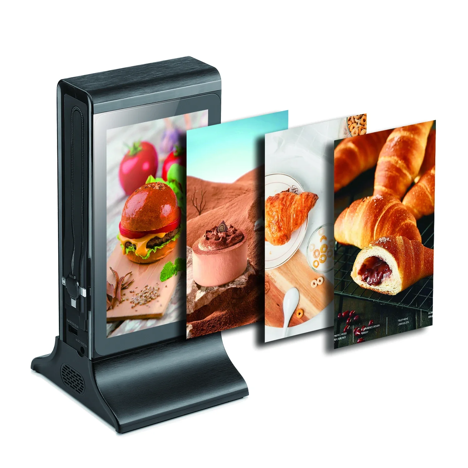 FYD-835 Series 7 Inch Single Touch Screen Tabletop Remotely CMS Cloud Server LCD Restaurant Digital Advertising Display Player