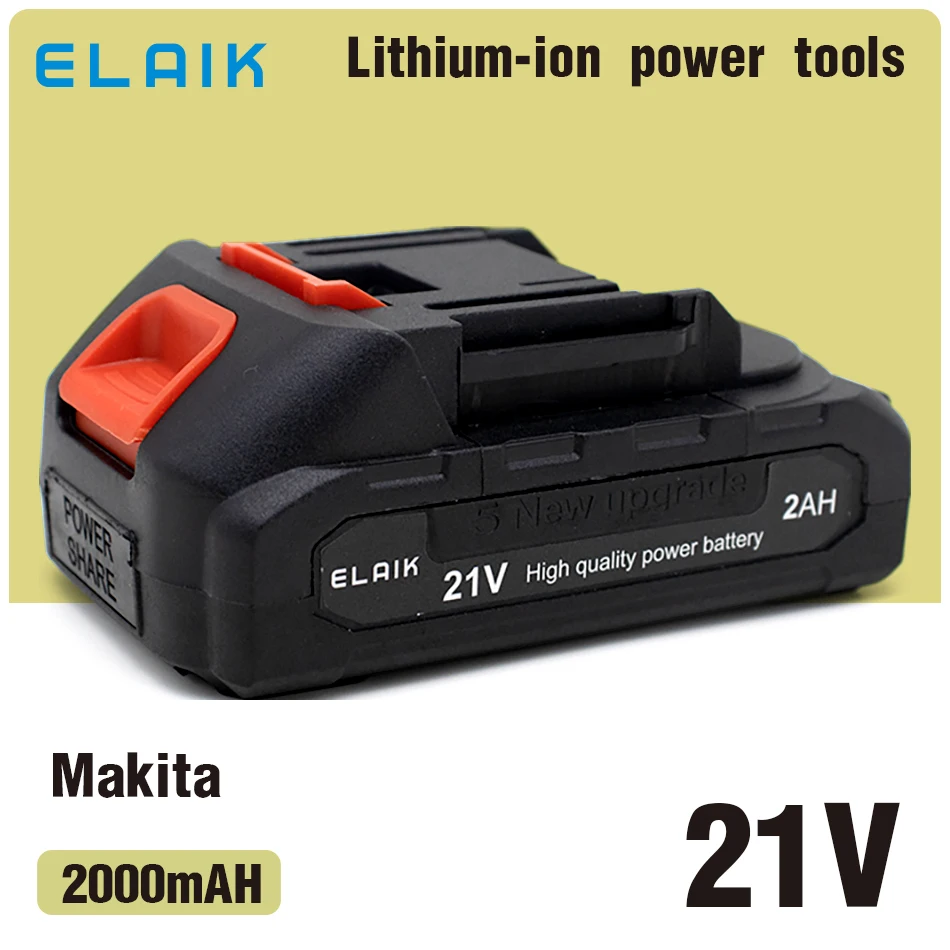21V2A4A2000MAH Rechargeable lithium-ion battery High capacity cordless power tool battery, Makita 21V tool replacement battery