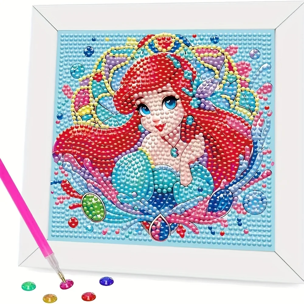 1 szt. Zestaw do malowania diamentami 5D DIY Disney Stitch z narzędziami, ręcznie robiona diamentowa grafika DIY, relaksująca sztuka, dekoracyjny prezent na święta