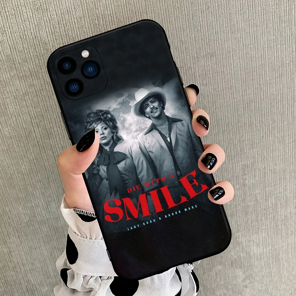 Singer Lady Gaga Die with a smile Bruno Mars Phone Case For iPhone 8 11 12 13 14 15 Mini X XR XS PRO MAX Plus Cover