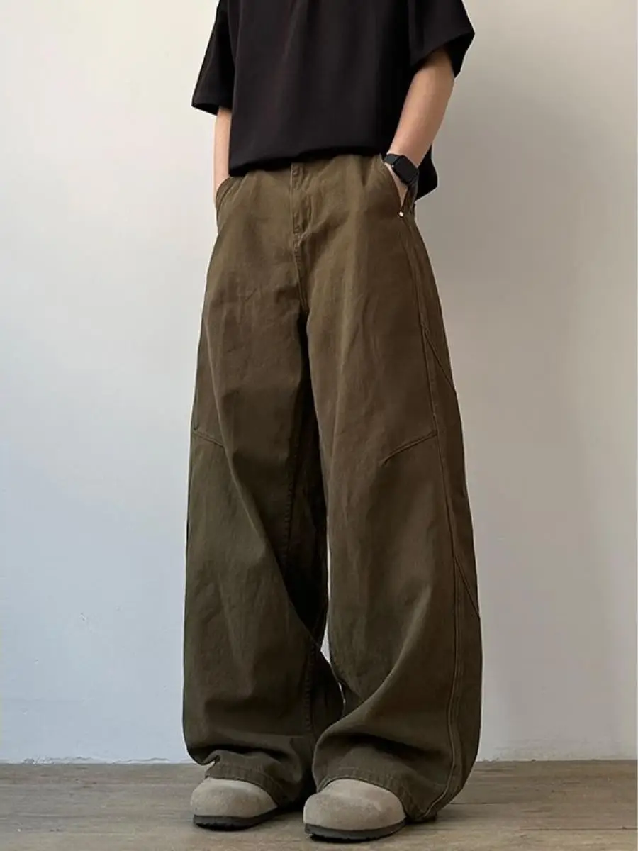calcas-americanas-retro-cleanfit-de-algodao-lavado-com-perna-larga-soltas-retas-casuais-e-versateis-conjunto-de-tres-peca