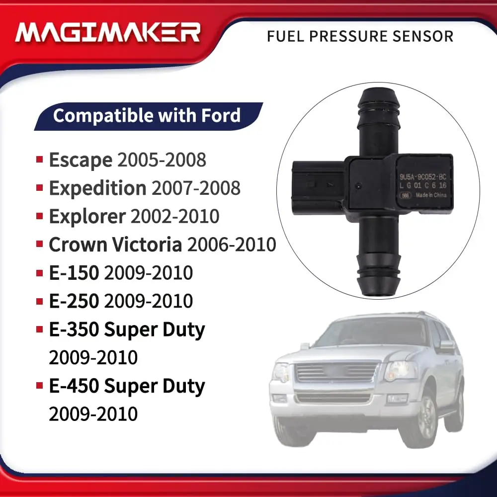 Fuel Pressure Sensor Compatible with Ford Escape Explorer Expedition E-150 E-250 E-350 E-450 Crown Victoria Replace9U5A-9C052-BC