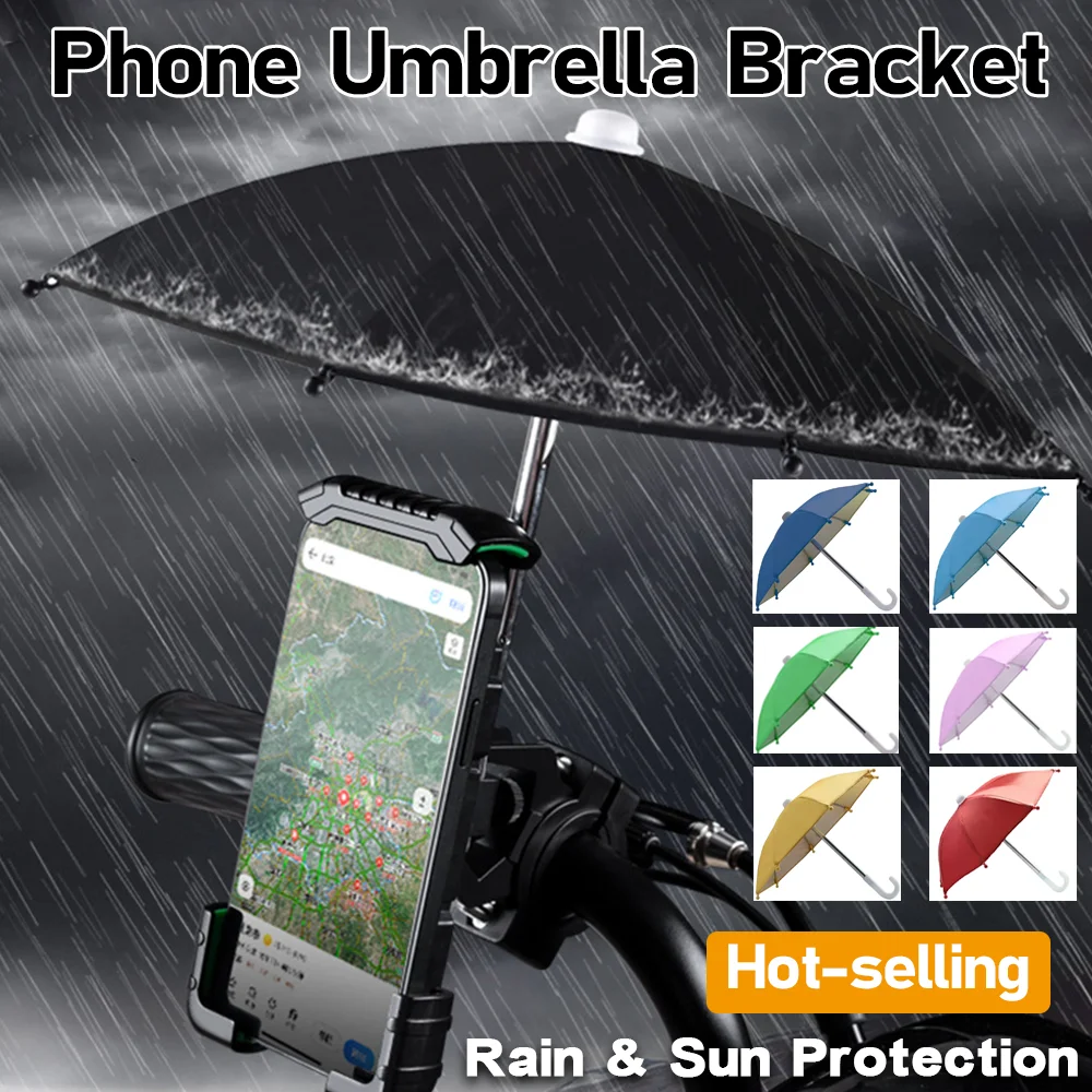 

Multifunctional Moto Phone Umbrella Stand Portable Outdoor Rainproof Sunproof Mobile Phones Umbrella Bracket for Various Weather