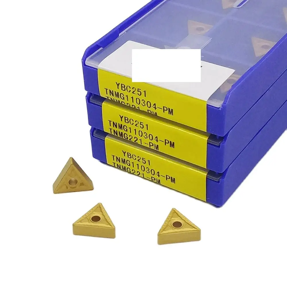 ZCC TNMG110304-PM YBC251 YBC252 lathe cutting tools coated cemented carbide turning inserts 10pcs/box  TNMG 110304 PM