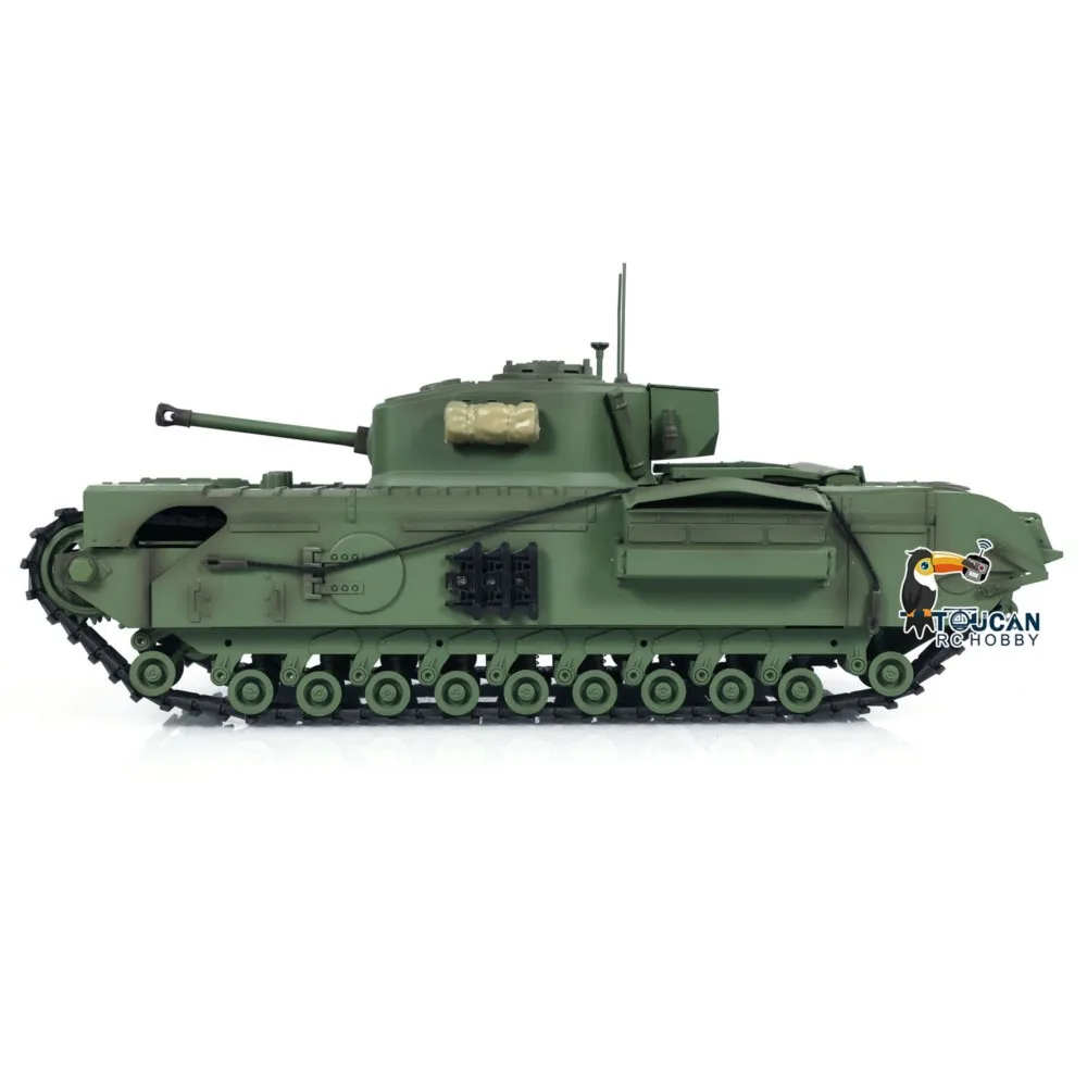 Tongde 1/16 Schaal RC Tank Model Churchill Mk.VII Elektrische Infanterie Battle Fighting Tanks Voertuigen met Licht Geluid Roken Speelgoed