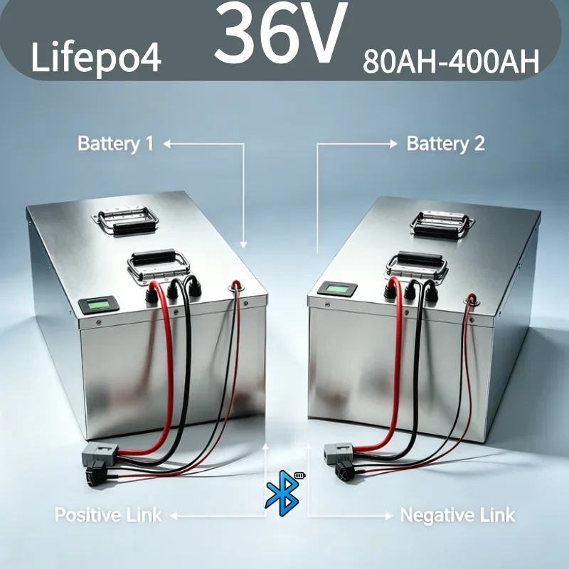 36V 100‑500Ah LiFePO4 Battery with Built‑in BMS, Deep Cycle Performance, Power Source for Golf Cart and 2‑7KW Solar Storage Setu