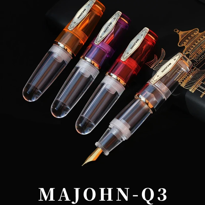 

MAJOHN Q3 Color Transparent Cute Short Pen Gold-plated Big Bright Tips Adult with The Same Internet Celebrity Chubby Pen