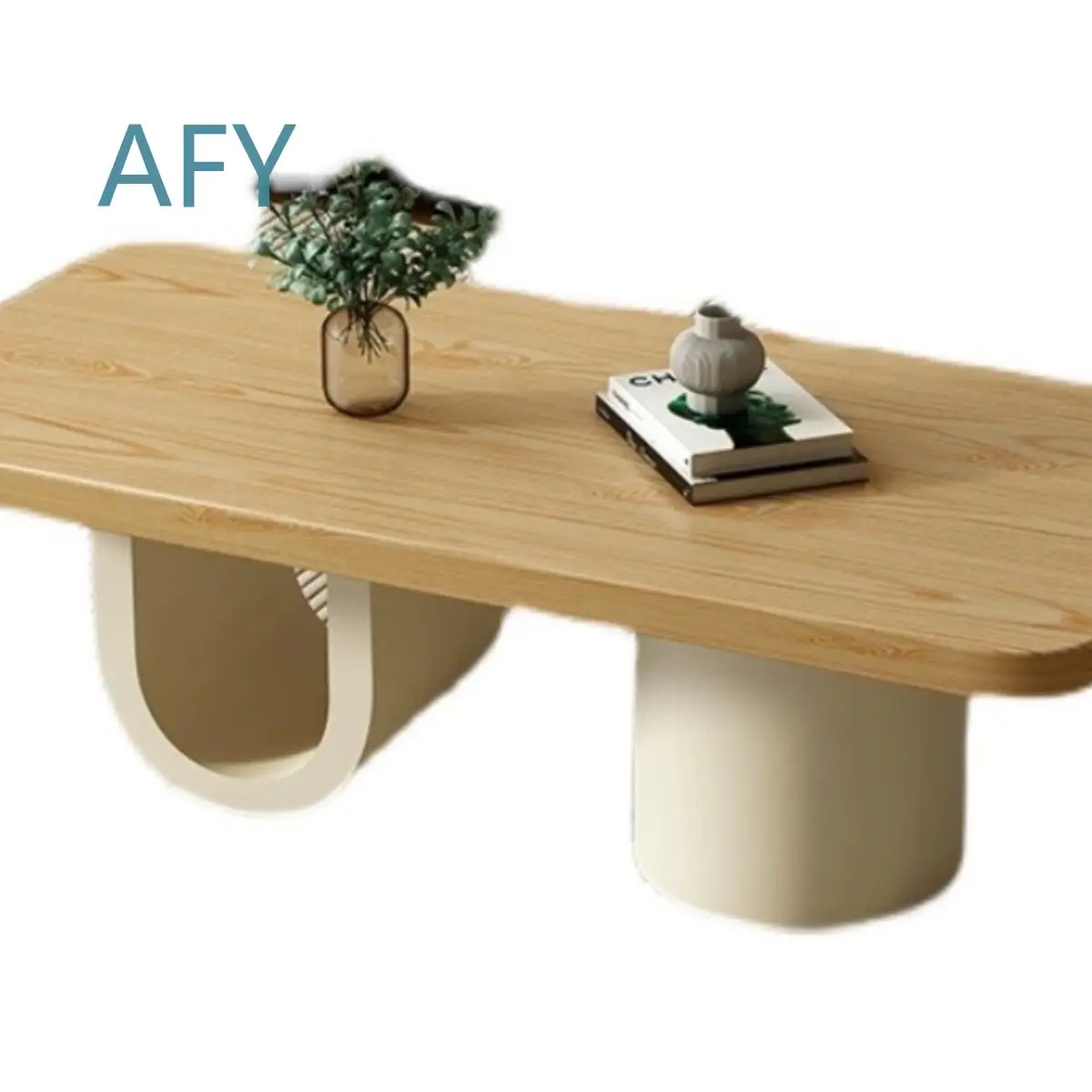 New Zealand Imported Cream Wind Solid Wood Coffee Table for Living Room Modern Simple Creative Square Tea Table for Home Use