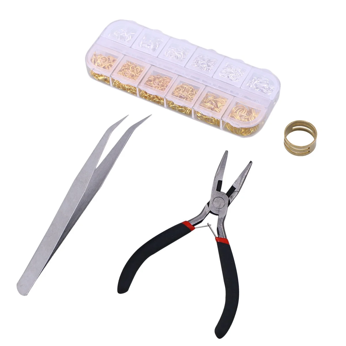 

1200Pcs Jewelry Making Kit Silver Gold Open Jump Rings Lobster Clasps Eye Needles 12 Grids DIY Jewelry Accessories Kit