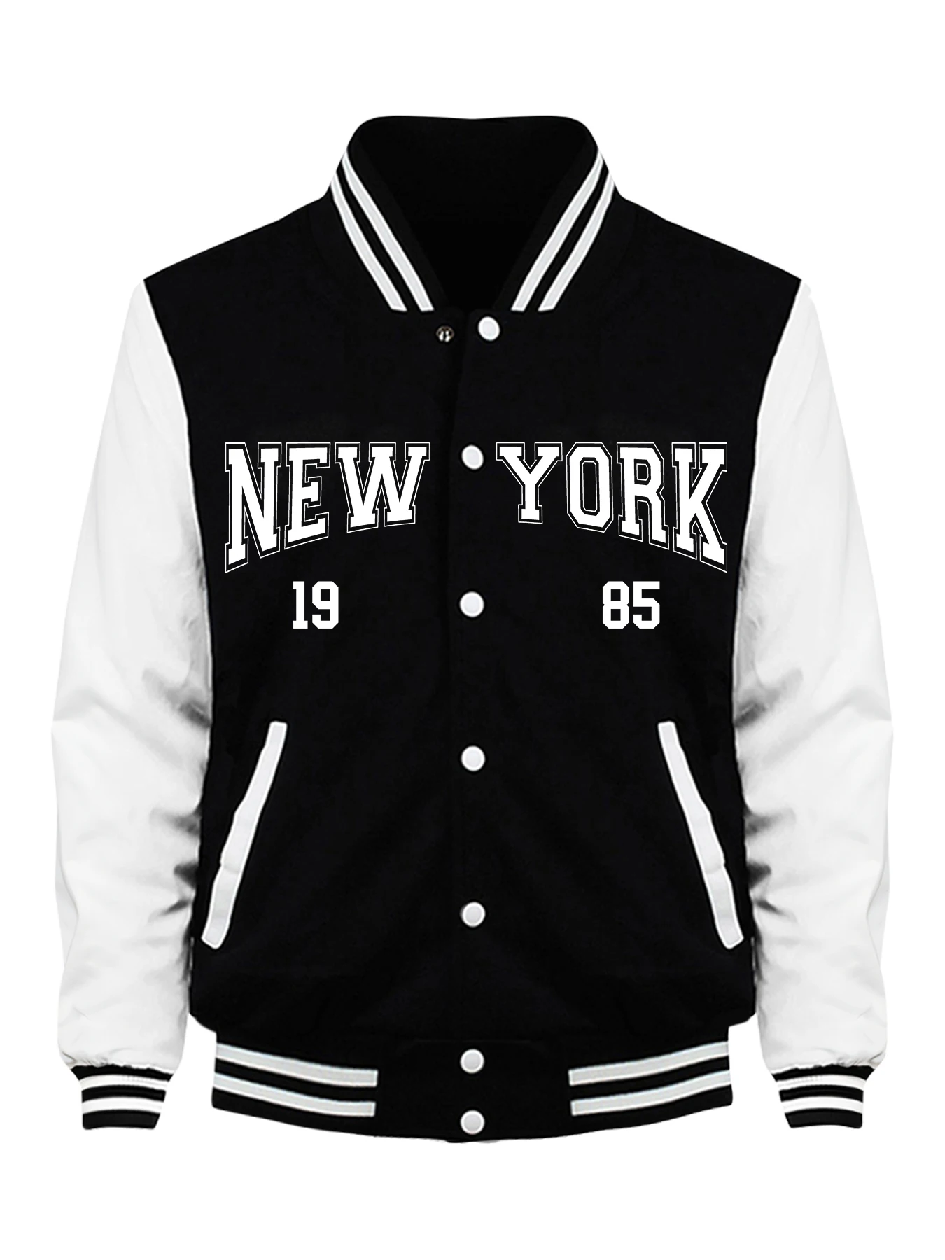 نيويورك الفن إلكتروني يطبع أساسيات السترات النسائية لينة الرياضة البيسبول جيرسي الخريف ملابس كاجوال شارع العليا فضفاض أبلى #1