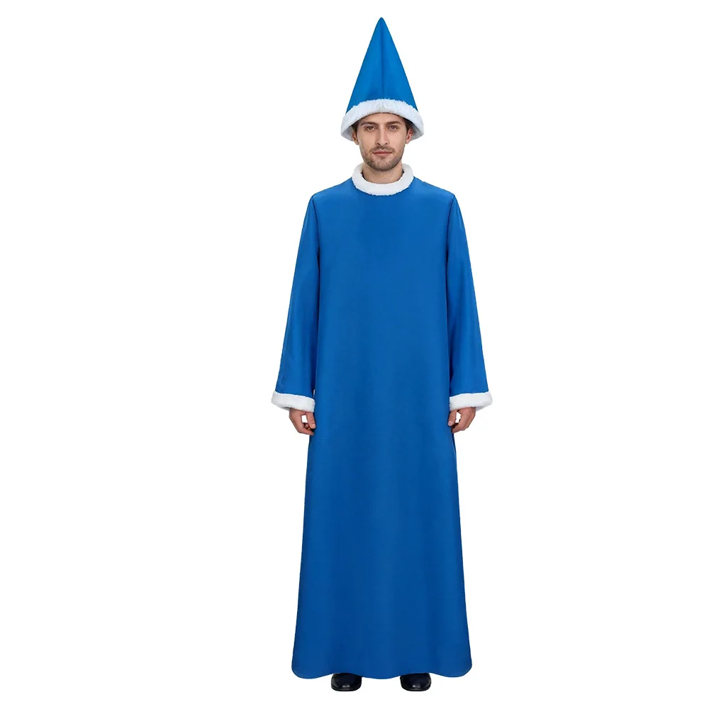 

Super Brothers Kamek Blue Robe Cosplay Costumes Anime Character Halloween Masquerade Performance Clothing for Adult Men