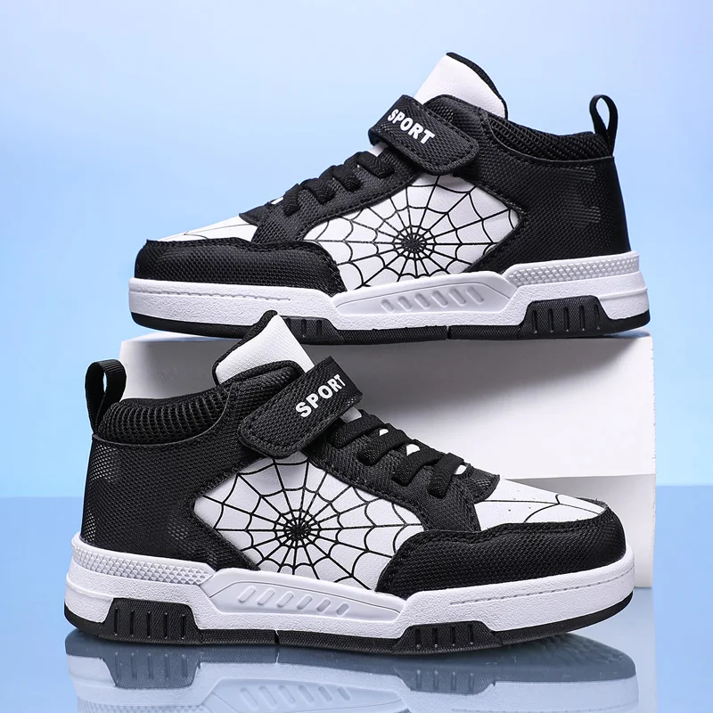 

Children Sneakers Casual Fashion Leather Breathable Easy To Put on Take Off Board Shoes Students Daily Wear Walking Shoes Man