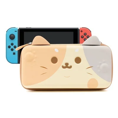 Switch Accessories Bags For GeekShare Cute Cats Ears Portable Hard Storage Bag For Switch OLED Gray 3D Ears Travel Carrying Case