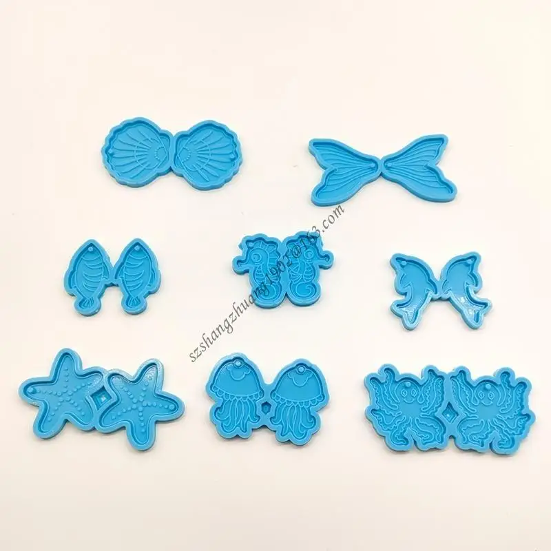 

Q6RB Ocean Series Animal Earring Silicone Mold is Suitable for Epoxy Resin Diy Craft Earrings Pendant Earrings Jewelry Making