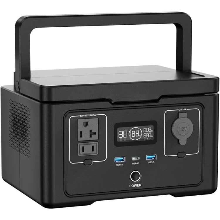 

Portable Power Station Exodus 600, 256Wh Solar Generator with 2 600W (1200W Surge) AC Outlets, LifePO4 Battery Backup