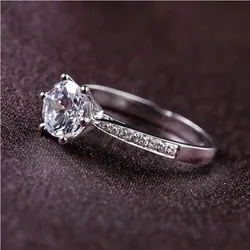 1 Ct Round Cut CZ Solitaire Engagement Wedding Ring for Women Girl Size 4-9