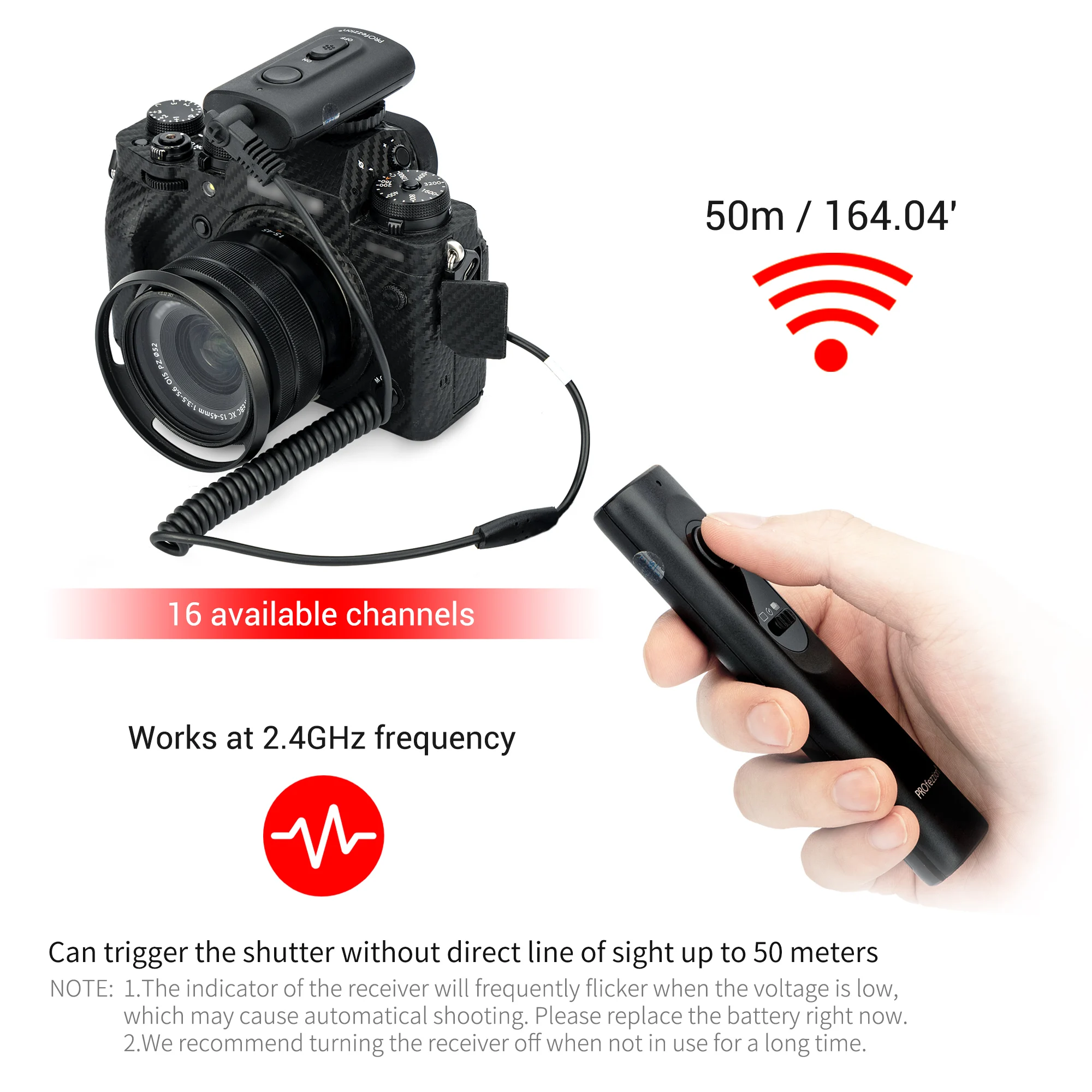 2In1 Wireless Wired Camera Wireless Remote Control Shutter Release  for Fujifilm GFX 100, GFX 100S, GFX 50S, GFX 50S II, X100VI