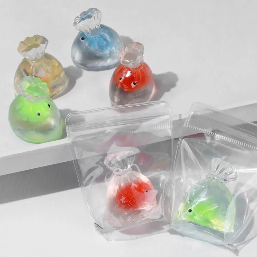 2Pcs New TPR Goldfish Bag Squeeze Toys Slow Rebound Pinching Goldfish Decompression Toys Cute Adult Stress Toy