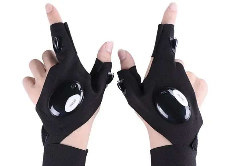Led Light Fishing Gloves Fishing Lights for Outdoor Illumination 1 Pc Glove Black One Size Ninja Cos Halloween Props