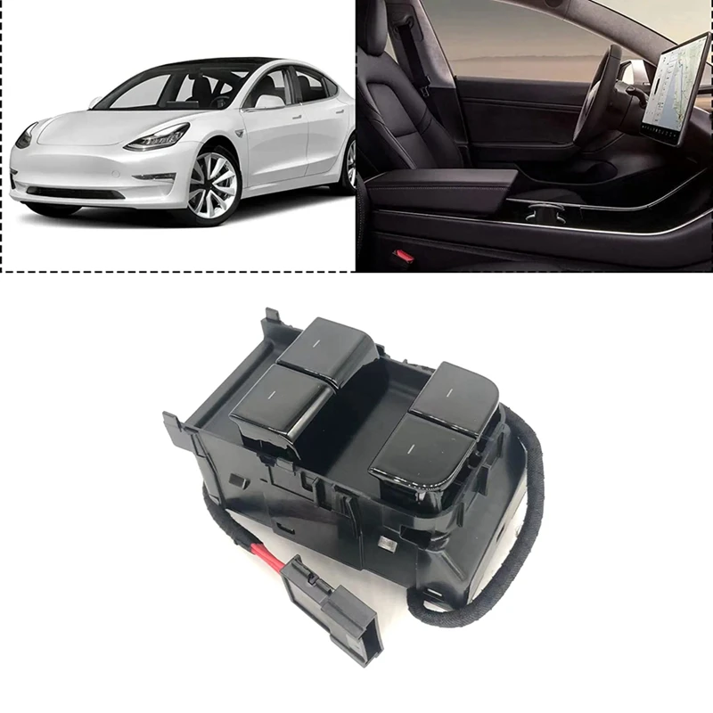 Automobile Left Front Glass Lift Power Control Switch Door Glass Lifter 1081037-01-F 1081037 For Tesla Model 3 2016-2020