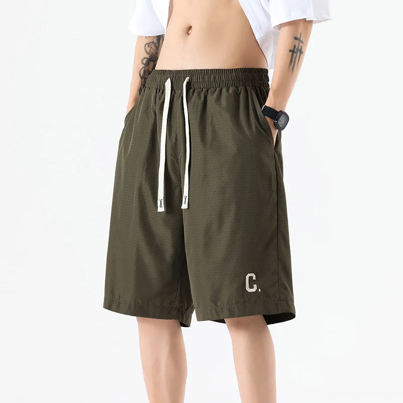 2024 Summer Cargo Shorts With Pockets Cotton Streetwear Casual Men\'s Shorts Ribbons Bermuda Short Pants Men шорты мужские