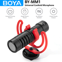 BOYA BY-MM1 On-camera Shotgun Microphone for iPhone Android Smartphone PC Laptop Canon Nikon DSLR Cameras Youtube Recording Vlog
