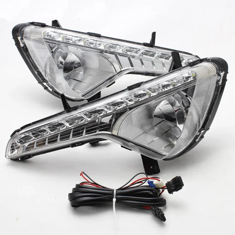 Car LED 12V Daytime Running Headlamps For Kia Sportage 2010 2011 2012 2013 2014 2015 Daylights Auto  Signal Car DRL Foglamps