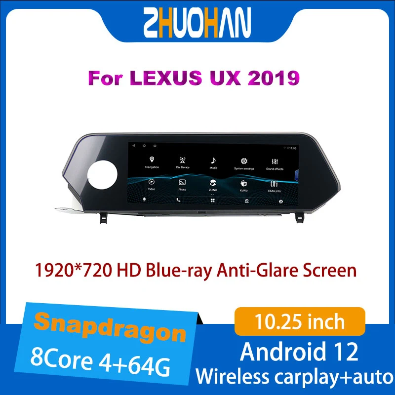 

Автомобильный радиоприемник на базе Android 128G 10,25 дюйма для Lexus UX UX200 UX250h UX300e 2019 2020, авторадио, GPS-навигация, DVD, мультимедийный плеер, стерео