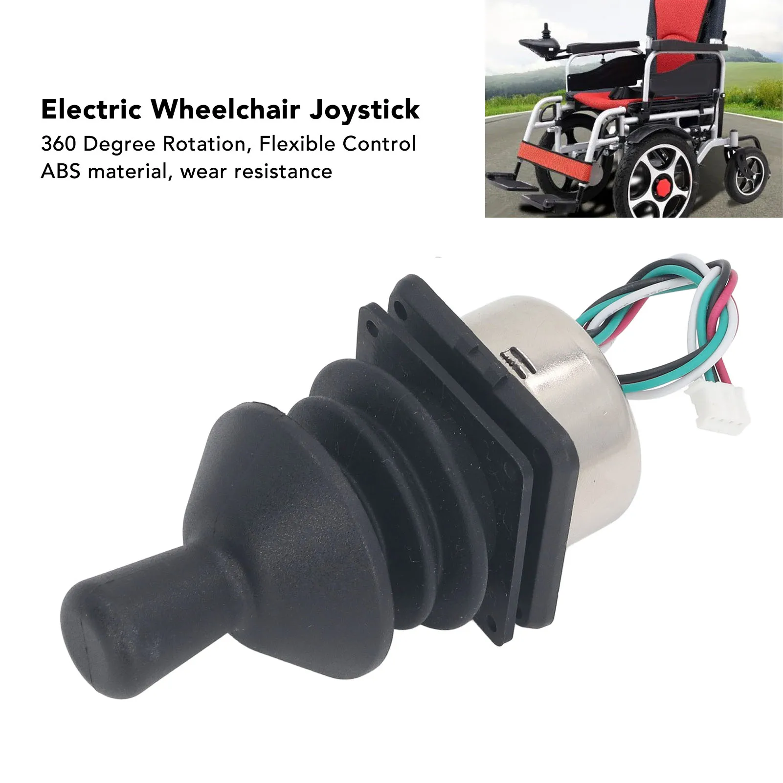 Electric Wheelchair Joystick 360 Degree Rotation Replacement Control Rocker for Brushed Brushless Motor Drive DC5V