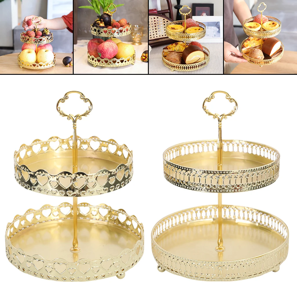 Texture Storage Tray Double Pastry Jewelry Hollow Out Bathroom Bedroom Gift