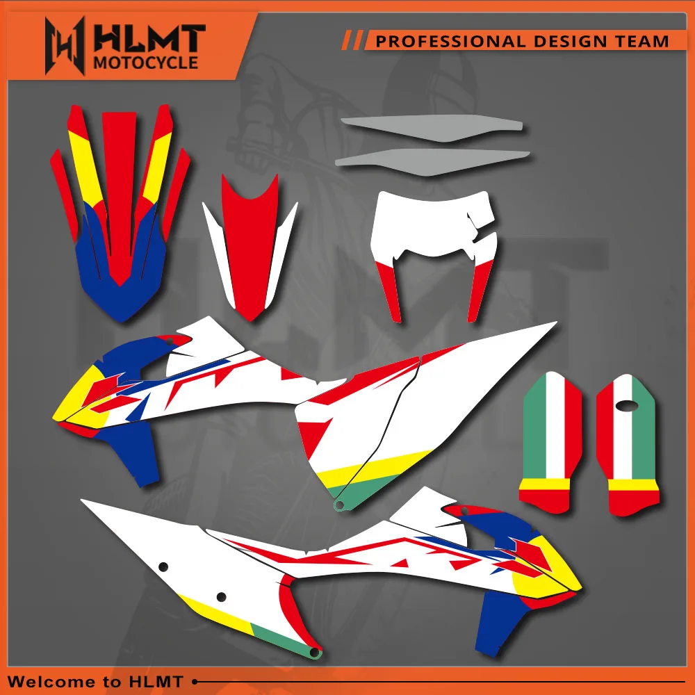 

For KTM SX SXF 2020 2021 2022 EXC XC-W EXC-F 2019 2020 2021 HLMT Custom Team Graphics Decals Stickers Kit