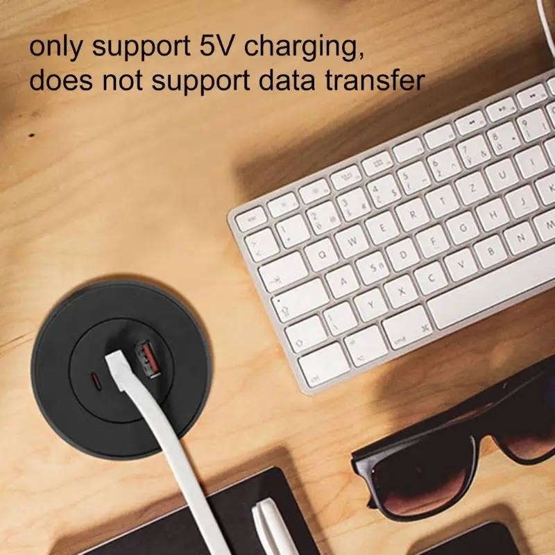 USB Type C Cable Organizadores escritorio Papas 3 puertos para fácil conexión del dispositivo