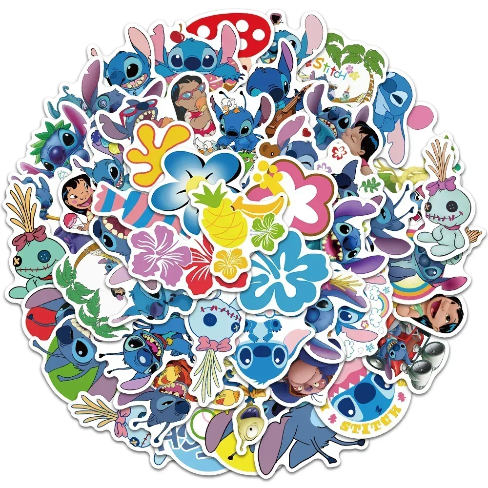 Cute Disney Cartoon Stickers Lilo & Stitch Mickey Graffiti Decals for DIY Diary Laptop Luggage Skateboard Decals Fun Classic Toy image 3