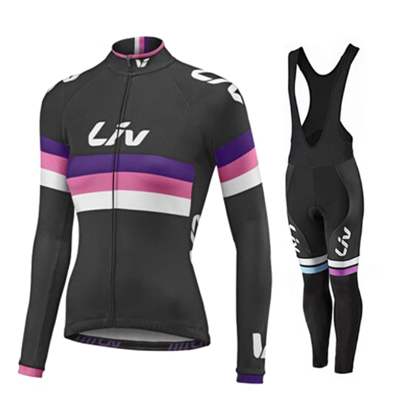 LIV 2024 Women Autumn Cycling Jersey Set Long Sleeve Breathable Clothing MTB Maillot Ropa Ciclismo Bicycle Outdoor Sportswear